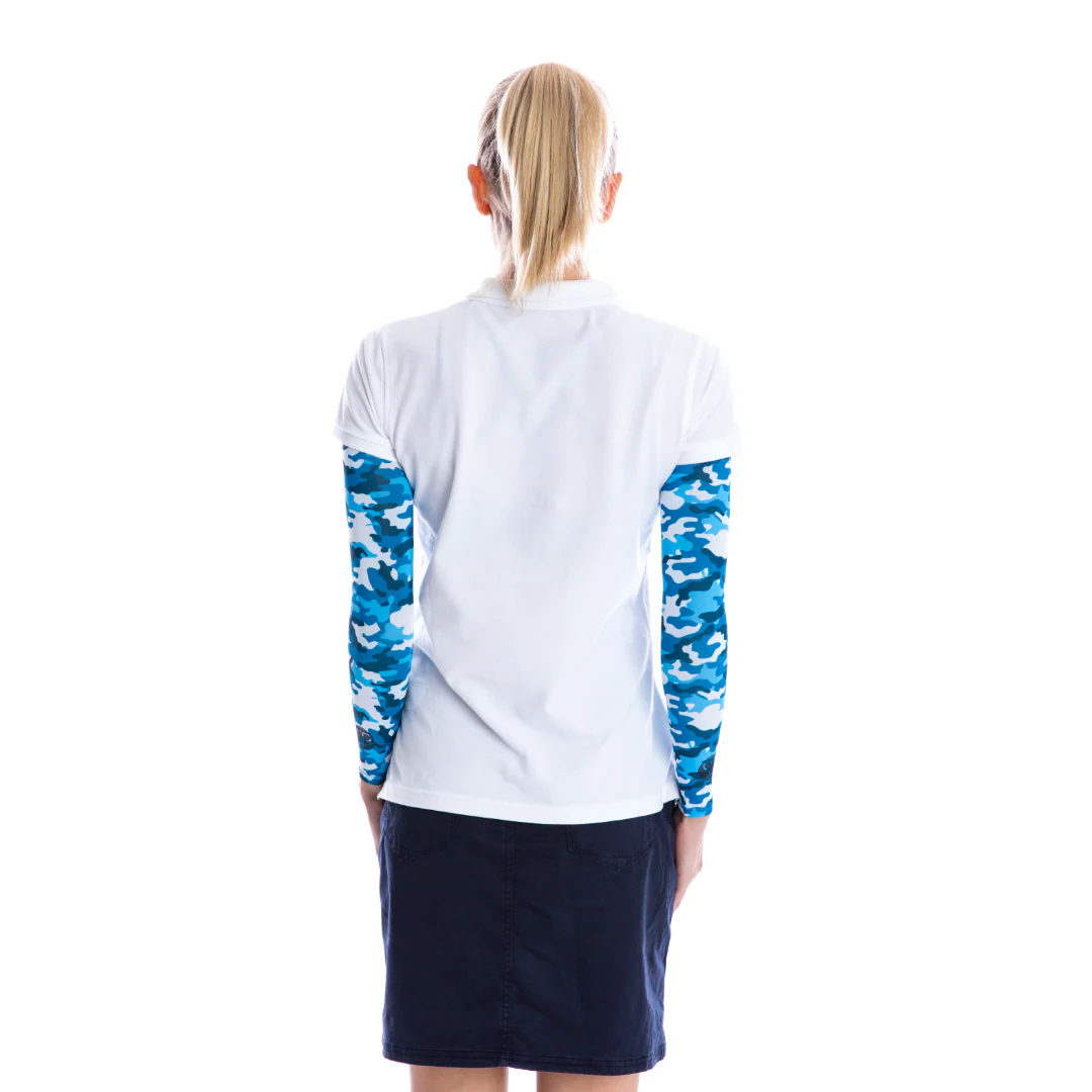 SParms UPF50+ Arm Sleeves (Camo Blue, Pair) - Image 6